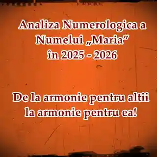 numerologie numele maria 2025 2026